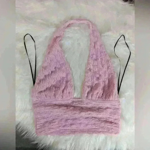 Divided Tops - NWOT H&M  divided brand pink Halter crop top Size S / stretchy material